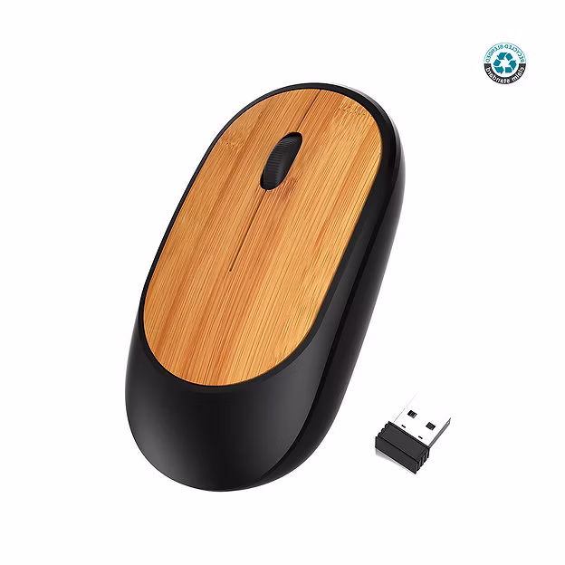 Mouse ergonómico bambú